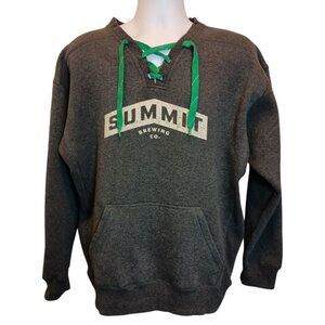J. America Sport Lace Sweatshirt Summit Brewing Beer Sz. L Gray
